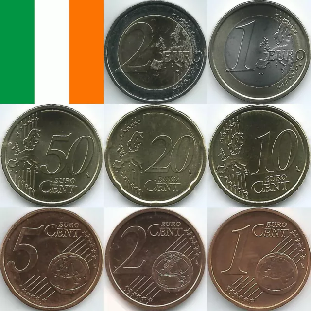 Irland Euromünzen von 2002 bis 2023, unzirkuliert/bankfrisch