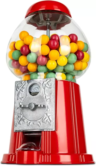 15 Inch Metal Gumball Machine – Bubble Gum Vending Dispenser Retro Candy Sweet