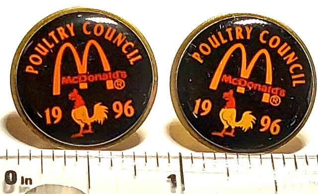 McDonald's 1996 Poultry Council Lapel Pin Lot of 2 (031923)
