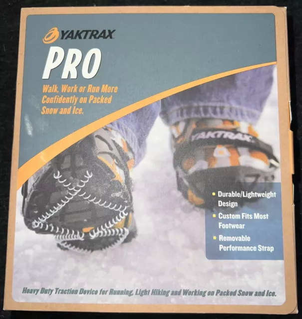 Yaktrax Pro Traction Cleats for Walking/Jogging/Hiking on Snow & Ice L Large NEW