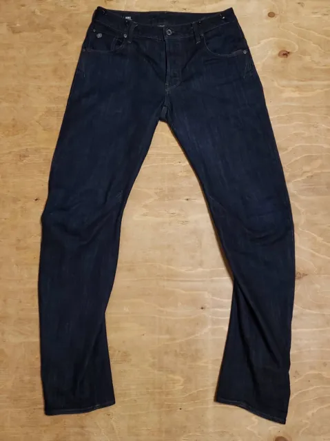 Mens G-Star Raw Arc 3D Slim Braces dark blue button-fly stretch jeans 29 x 32