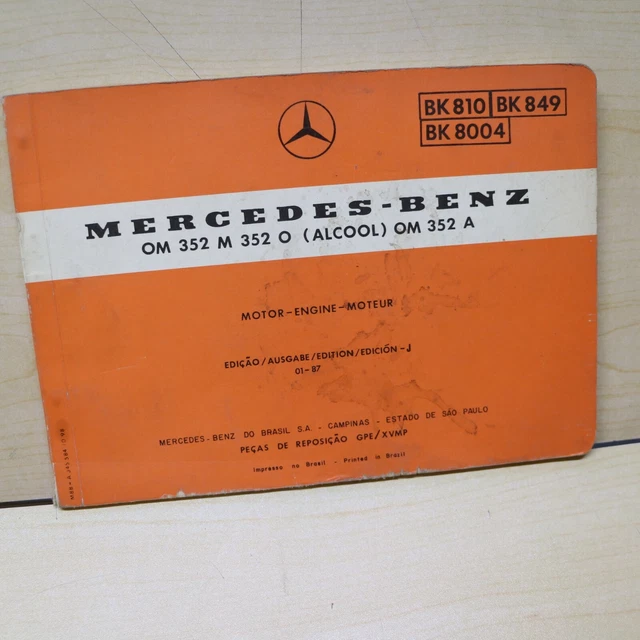 MERCEDES BENZ OM 352 M O Diesel Engine Parts Manual book catalog Pièce ...