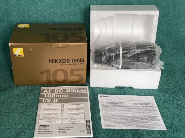 2020 Nikon AF DC-Nikkor 105mm f/2D Lens US Model 9.9/10 in Box Discontinued