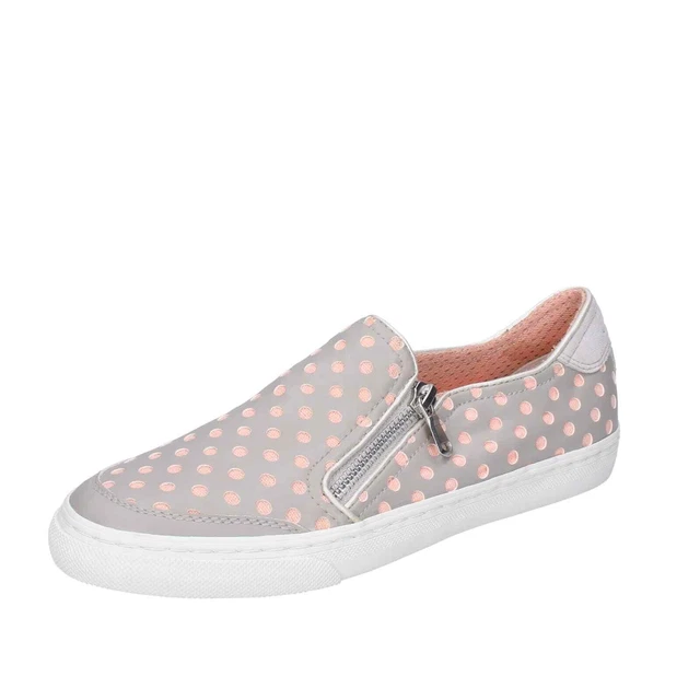 Chaussures Femme GEOX 35 Ue Mocassins Gris Cuir Rose Tissu BE713-35