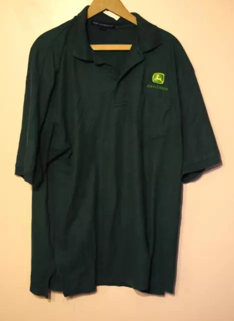 Port Authority Green John Deere Polo Shirt XL Adult