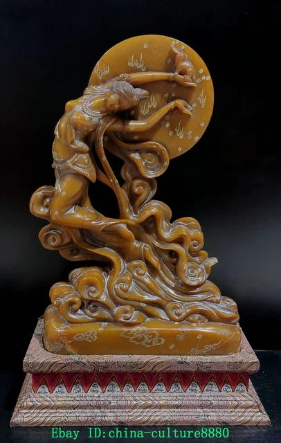 20 &SCULPTURE EN pierre de Chaoshan belle statue de Chang'e EUR 3.072