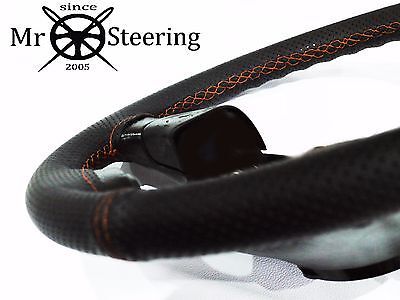 For 07+ Fiat Scudo Ii Perforated Leather Steering Wheel Cover Orange Double Stch