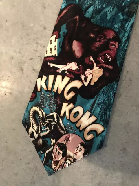 Vintage King Kong Turner Entertainment Silk Mens Tie Necktie
