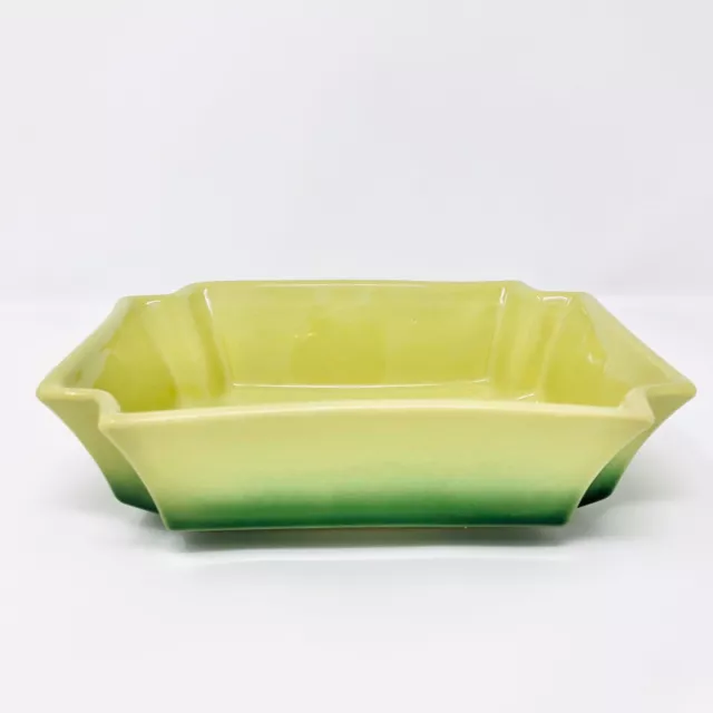 Beauceware Pottery Planter Trinket Dish Green Glaze Vintage Canadian Pottery