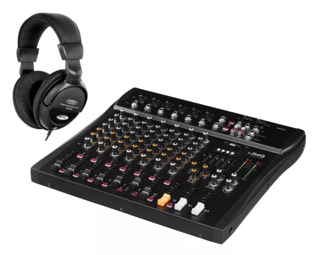 IMG Stageline MXR-80 Set 8-Kanal Analogmixer Audio-Mischpult Bluetooth Kopfhörer