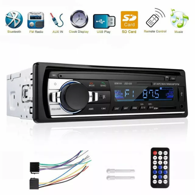 Bluetooth USB SD Autoradios Auto Stereo Audio In-Dash FM Radio MP3 MMC WMA 12V
