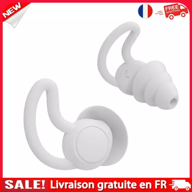 Silicone Ear Plugs Sound Insulation Anti Noise Sleeping Earplugs (White)