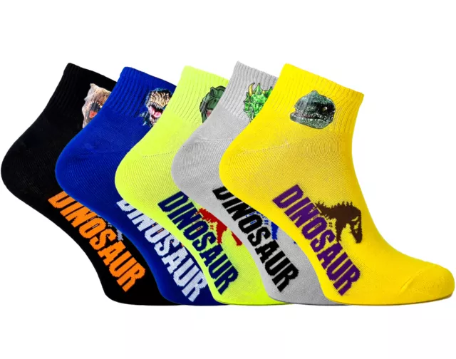 5 PAIRES! Ensemble de chaussettes pour hommes 'Dinosaur' Tailles 39-42 & 43-46