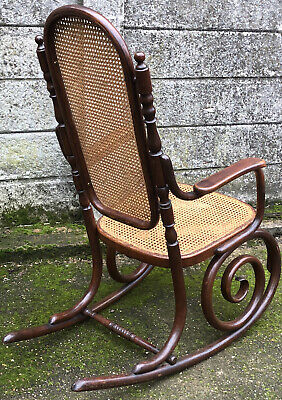 Very Rare Thonet Adults  Bentwood Rocking Armchair 3