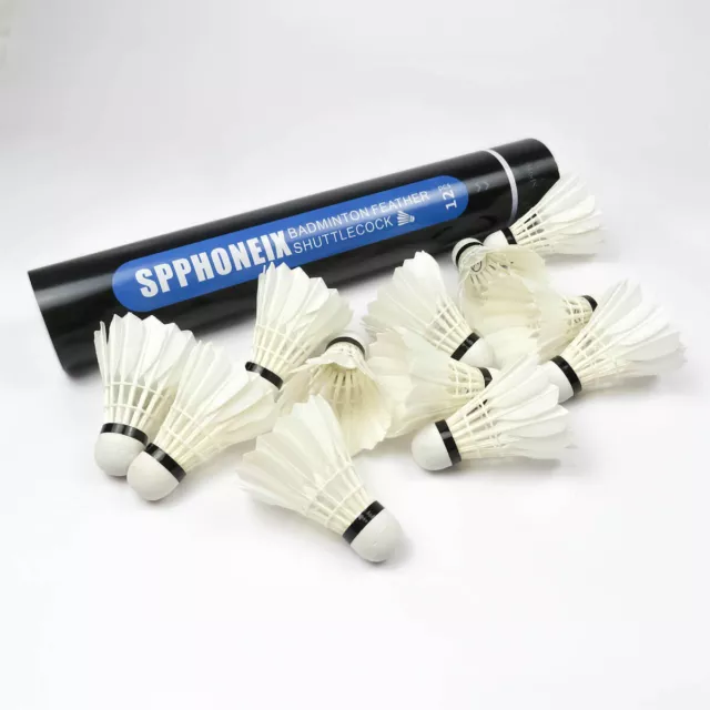 12 Pcs Badminton Shuttlecocks Durable Gooes Feather Badminton Ball Spphoneix AU 12 Pcs Badminton Shuttlecocks Durable Gooes Feather Badminton Ball Spphoneix AU