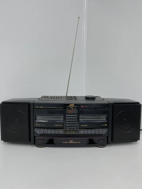 JVC PC-V88 PORTABLE Component System Boombox 3D Hyper Bass Ghetto ...