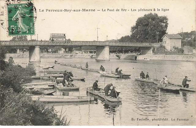 94 Le Perreux Sur Marne #21955 Bords De Marne Pont De Bry Pecheurs A La Ligne P