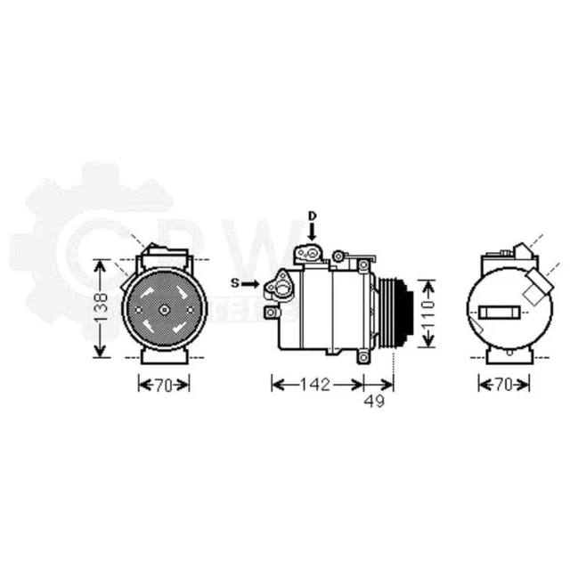 Compresseur Climatisation Pour BMW X5 E53 / Land Rover Range III - 3.0 4.4, R134a, Neuf