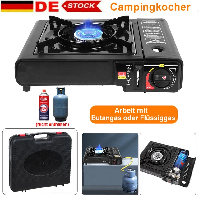 Campingkocher Outdoor Gaskocher Butangas Kocher Herd Kartuschenkocher mit Koffer