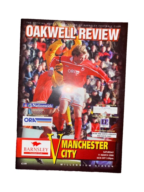 FOOTBALL PROGRAMME BARNSLEY v Manchester City 19992000 £2.80 PicClick UK