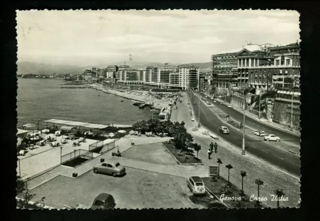 Car Auto real photo postcard RPPC Genova Cardo Italy Road Vintage