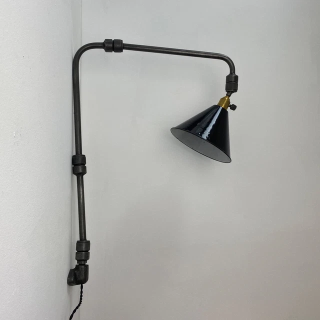 ANCIENNE LAMPE APPLIQUE INDUSTRIELLE 3 BRAS Old French Lamp