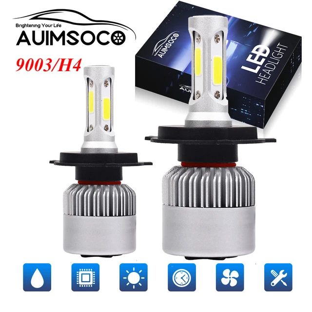 2x 9003 H4 LED Headlights Bulbs Dual Hi&Low Beam Conversion Kits Replace Halogen