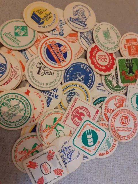 ca. 50 alte DDR-Bierdeckel, Sammlung, nur komplett