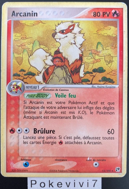 Pokemon Card ARCANINE 15/100 Rare Block EX Sandstorm FR USED