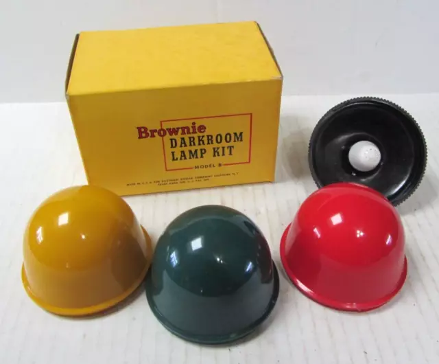 Kit de Lámparas de Cuarto Oscuro Kodak Brownie Modelo B con 3 Lentes Amarillo, Rojo, Verde