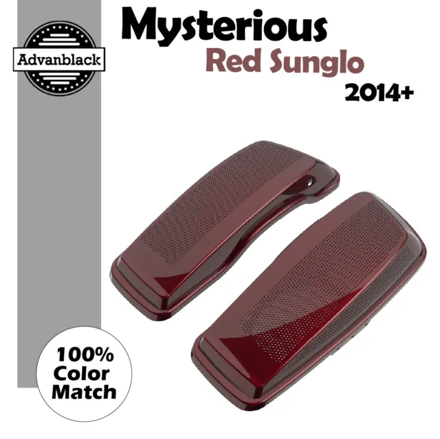 Mysterious Red Sunglo Dual 6x9 Saddlebag Speaker Lids For Harley Davidson 2014+