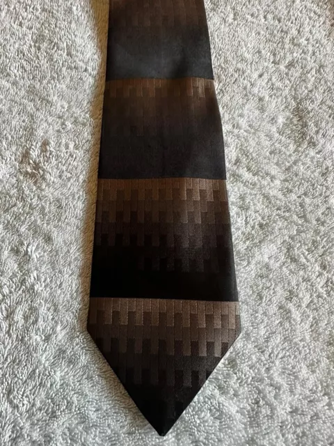 Men’s Simon Carter 100% Silk Tie Q5 Black Striped Designer Business Necktie