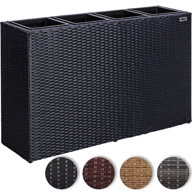Pflanztopf Aus Kunststoff Für Balkon & Geländer – Brücken-Design, Quadratisch, 28 Cm, Braun, Übertopf Für Kräuter & Blumen