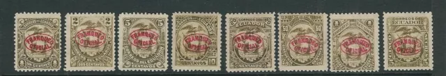 Équateur 1896 Officiels (Sc O34-O41) Inutilisé Moyenne Gomme État