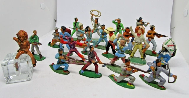 FIGURINE STARLUX FAR WEST INDIENNE TUNIQUE BLEUE POT SUR LA