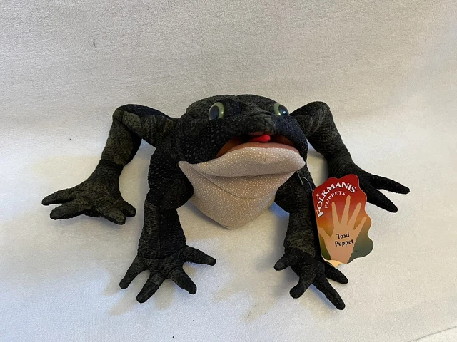 FOLKMANIS LARGE BULLFROG Hand Puppet Full Body Frog Toad Realistic 13