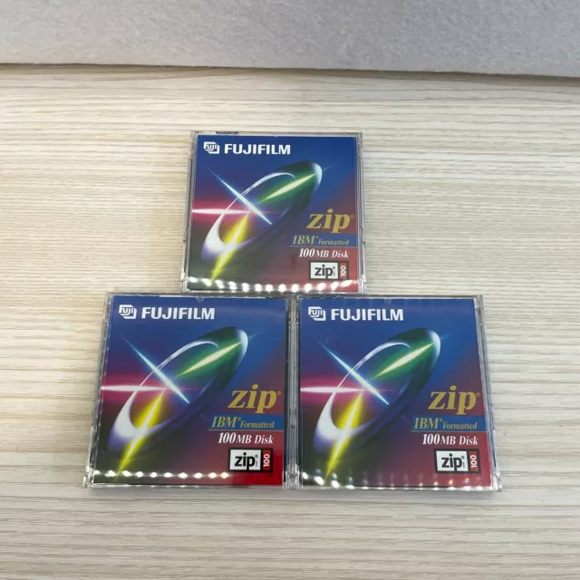 Fujifilm ATomm Zip 100mb Dual Coating Drive IBM Formatted Discs -Pack Of 3