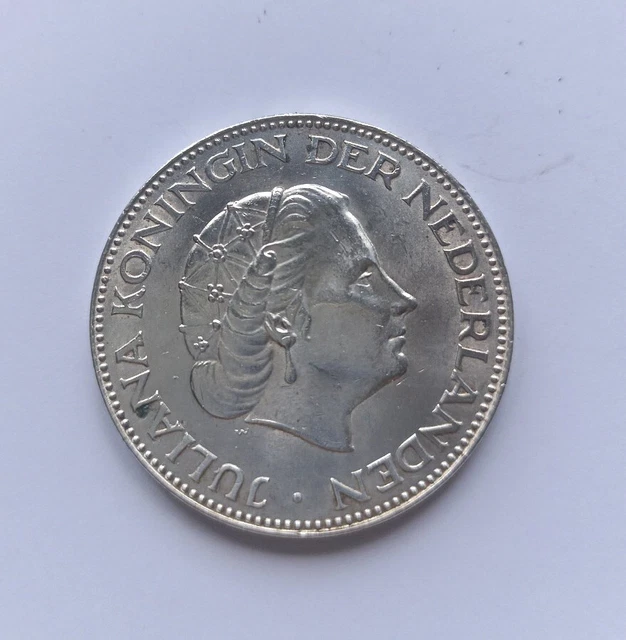 Pièce Monnaie Pays-Bas 1959, 2,5 Florins, Reine Juliana, Argent, Superbe.