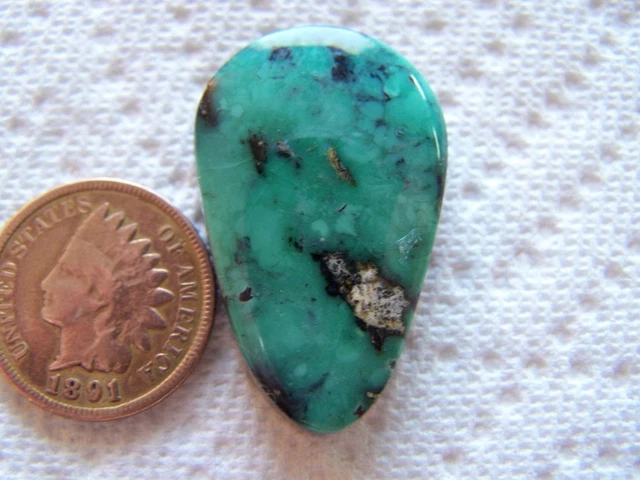 NATURAL Orvil Jack Turquoise Cab 32 carat Cabochon Nevada Blue Green Faustite