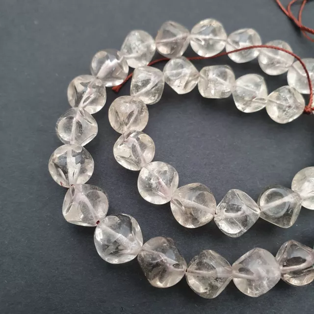 Naturel Cristal Quartz Déguisement Forme Perles Lisse Pierres Briolette 11 MM