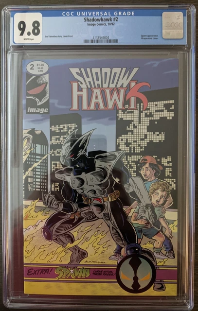 Shadowhawk #2 - Cgc 9.8 - Spawn Appearance - Jim Valentino Story, Cover & Art