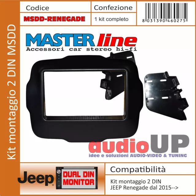 Verkleidung Autoradio 2 din Jeep Renegade Von 2015 IN Poi. Set Adapter Zwei din