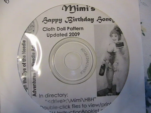 MIMI'S HAPPY BIRTHDAY HONEY~Gloria "Mimi" Winer RARE CD~cloth art doll pattern