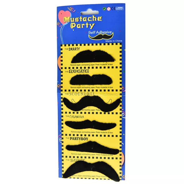 6 pz/lotto Costume Festa Halloween Baffi Falsi Divertente Falsa Baffi^