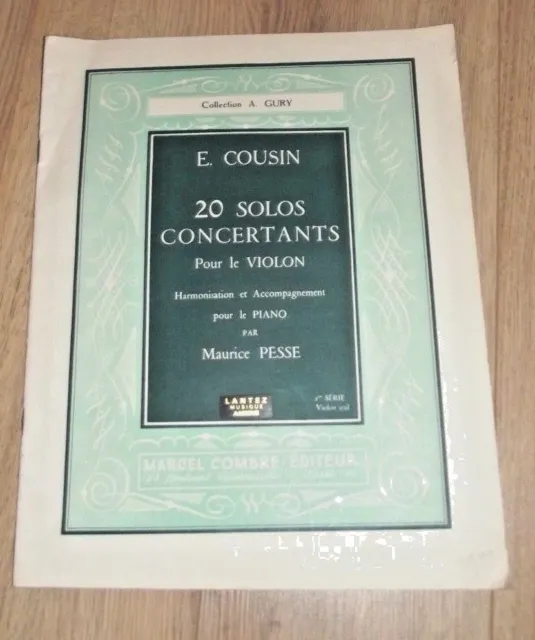Partition pour le violon 20 solos concertants d'E. Cousin