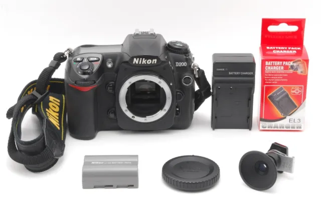 [EXC+5 w/DG-2]Nikon D200 10.2MP Digital SLR Camera Black Body Battery From JAPAN