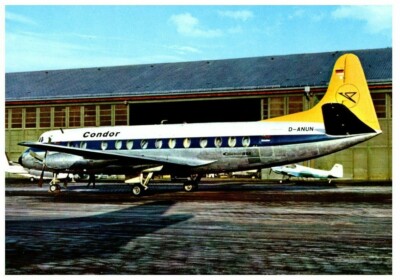 CARTE POSTALE POSTCARD VICKERS VISCOUNT V.814 CONDOR D-ANUN LUFTHANSA AIRLINE 
