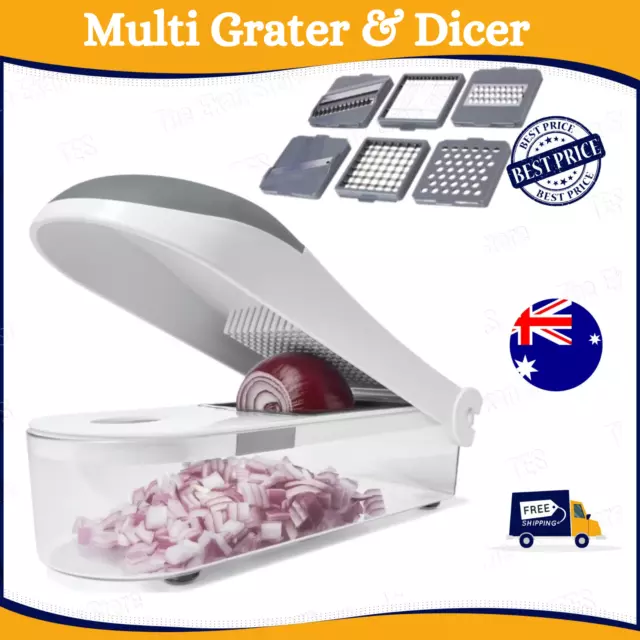 Multi Blade Food Chopper Grater Julienne Slicer Vegetable Cutter Onion Dicer |AU