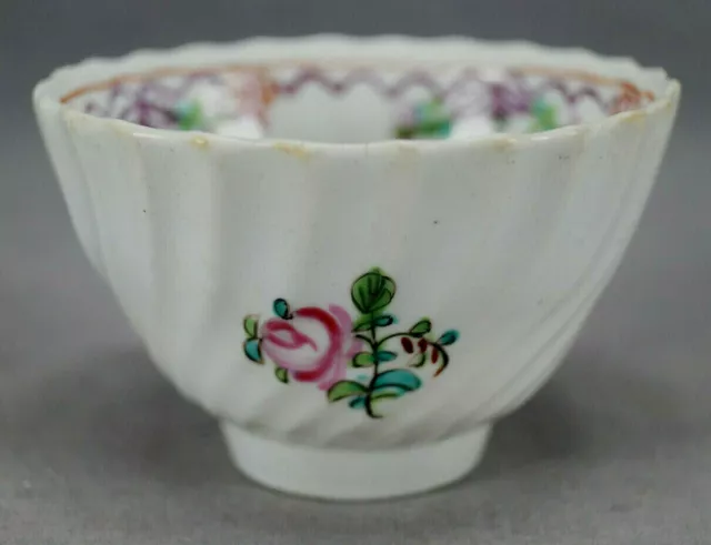 Plus Class Factory R Pattern 99 Hand Painted Floral Porcelain Tea Bowl C. 1795