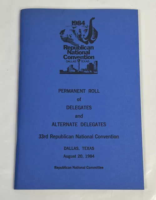 1984 Republican National Convention Ronald Reagan Permanent Roll of Delegates